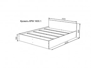 Кровать Мори КРМ1600.1 графит в Троицке - troick.mebel74.com | фото 2