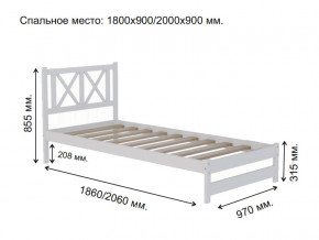 Кровать односпальная Аист-7 Классика белый 1800х900 мм в Троицке - troick.mebel74.com | фото 2