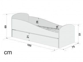 Кровать с ящиком Letmo черничный мусс (рогожка) в Троицке - troick.mebel74.com | фото 2