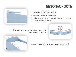 Кровать с ящиком Letmo небесный (рогожка) в Троицке - troick.mebel74.com | фото 15