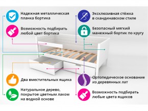 Кровать-тахта мягкая Svogen с ящиками и бортиком бежевый в Троицке - troick.mebel74.com | фото 3