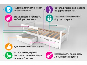 Кровать-тахта Svogen с ящиками и бортиком дерево-белый в Троицке - troick.mebel74.com | фото 4