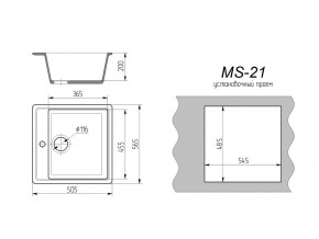 Кухонная мойка MS-21 в Троицке - troick.mebel74.com | фото 2