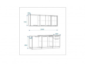 Кухонный гарнитур 11 Грецкий орех 1500 в Троицке - troick.mebel74.com | фото 2