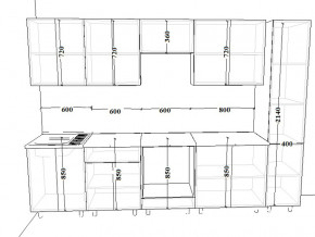 Кухонный гарнитур 13Р РоялВуд 3000 мм в Троицке - troick.mebel74.com | фото 2