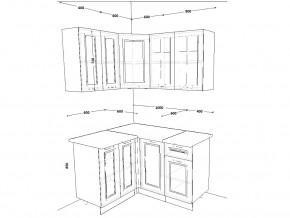 Кухонный гарнитур 15 Белый Вегас 1200х1400 мм в Троицке - troick.mebel74.com | фото 2