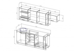 Кухонный гарнитур Антрацит 2550 в Троицке - troick.mebel74.com | фото 3