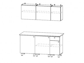 Кухонный гарнитур КГ 1 1600 Белый/Цемент светлый в Троицке - troick.mebel74.com | фото 2