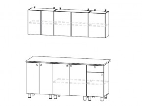 Кухонный гарнитур КГ 1 1800 Белый/Цемент светлый в Троицке - troick.mebel74.com | фото 2