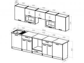 Кухонный гарнитур Кварц Экстра 3000 мм в Троицке - troick.mebel74.com | фото 3