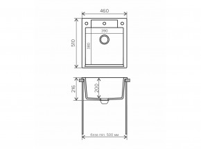 Мойка гранитная Argo-460 Белый хлопок 36 в Троицке - troick.mebel74.com | фото 2