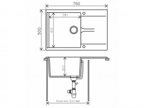 Мойка гранитная Gals-760 Бежевый 27 в Троицке - troick.mebel74.com | фото 2