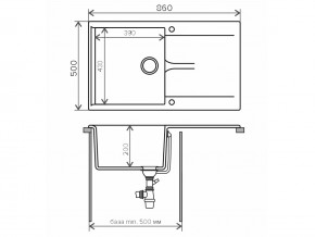 Мойка гранитная Gals-860 Бежевый 27 в Троицке - troick.mebel74.com | фото 2