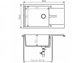 Мойка гранитная Gals-862 Бежевый 27 в Троицке - troick.mebel74.com | фото 2