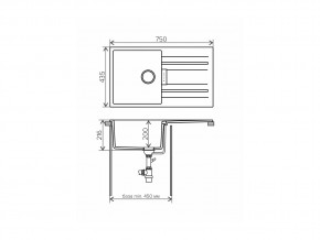 Мойка кварцевая Tolero Loft TL-750 Бежевый 101 в Троицке - troick.mebel74.com | фото 2