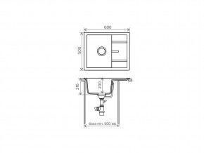 Мойка кварцевая Tolero R-107 Бежевый 101 в Троицке - troick.mebel74.com | фото 2