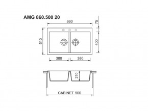 Мойка Longran Amanda AMG 860.500 20 в Троицке - troick.mebel74.com | фото 2