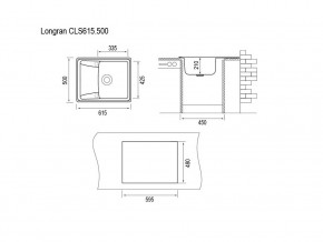 Мойка Longran Classic CLS 615.500 в Троицке - troick.mebel74.com | фото 2