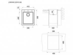 Мойка Longran Cube CUG 410.500 в Троицке - troick.mebel74.com | фото 2