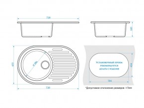 Мойка овальная Наоми Z11Q16 шоколад в Троицке - troick.mebel74.com | фото 2