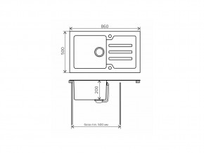 Мойка с керамическим стеклом Tolero TG-860 черное стекло в Троицке - troick.mebel74.com | фото 3