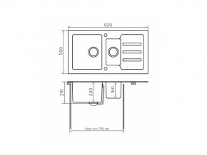 Мойка с керамическим стеклом Tolero TG-920k черное стекло в Троицке - troick.mebel74.com | фото 2