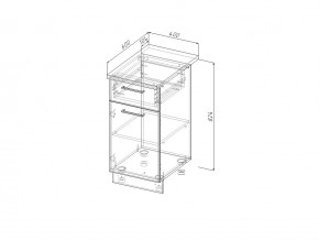 НЯ 40 Модуль нижний Без Столешницы 1 ящик/дверка МНЯ 40 в Троицке - troick.mebel74.com | фото