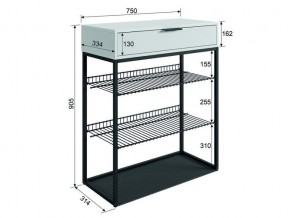 Обувница Краш черный муар/белое дерево в Троицке - troick.mebel74.com | фото 7