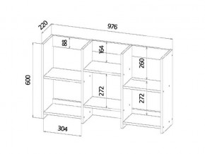 Полка книжная средняя анкор светлый в Троицке - troick.mebel74.com | фото 2