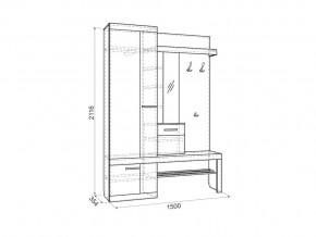 Прихожая Алекс дуб сонома/скала в Троицке - troick.mebel74.com | фото 2