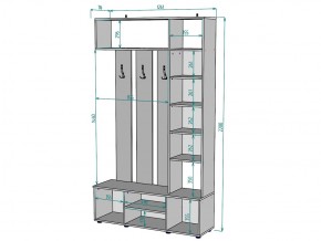 Прихожая с зеркалом V19_M в Троицке - troick.mebel74.com | фото 3