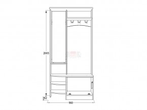 Прихожая Саша 13 ясень анкор в Троицке - troick.mebel74.com | фото 2