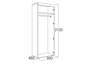 Шкаф 2-х дверный для одежды Ольга 19 в Троицке - troick.mebel74.com | фото 2