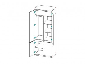 Шкаф 2-х дверный с перегородкой СГ Модерн в Троицке - troick.mebel74.com | фото 2