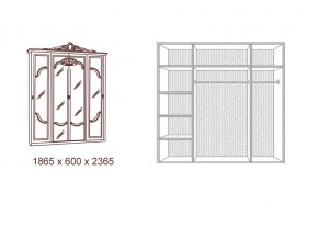 Шкаф 4-х дверный с зеркалами Диана беж в Троицке - troick.mebel74.com | фото 2