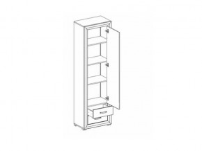 Шкаф B136-REG1D2S Мальта сибирская лиственница в Троицке - troick.mebel74.com | фото 2