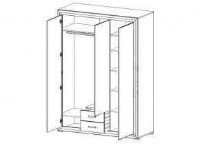 Шкаф B136-SZF3D2S Мальта сибирская лиственница в Троицке - troick.mebel74.com | фото 2