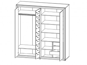 Шкаф B136-SZF4D Мальта сибирская лиственница в Троицке - troick.mebel74.com | фото 2