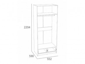 Шкаф для одежды Оттавия НМ 011.80 Антрацит в Троицке - troick.mebel74.com | фото 2