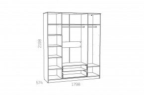 Шкаф комбинированный Оливия НМ 011.84 Х в Троицке - troick.mebel74.com | фото 3