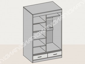 Шкаф-купе 008 двухдверный с ящиками ясень шимо в Троицке - troick.mebel74.com | фото 2