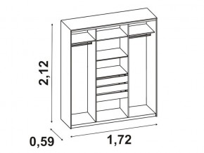 Шкаф-купе 012 трехдверный венге/дуб белфорт в Троицке - troick.mebel74.com | фото 2