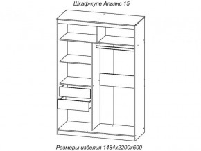 Шкаф-купе Альянс 15 комплект зеркал №2 в Троицке - troick.mebel74.com | фото 2