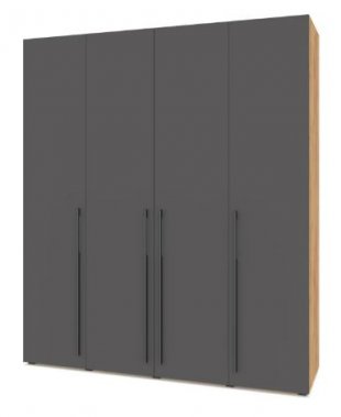 Стоун С41 Шкаф 4-х дв (Золотой дуб/Графит) в Троицке - troick.mebel74.com | фото