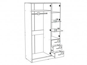 Шкаф трехстворчатый Лофт белый в Троицке - troick.mebel74.com | фото 3