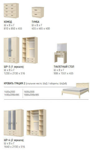 Спальня Кантри Слоновая кость лак в Троицке - troick.mebel74.com | фото 2