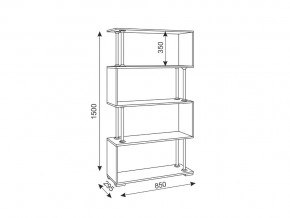 Стеллаж Зигзаг 2 Ясень шимо светлый в Троицке - troick.mebel74.com | фото 2