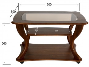 Стол журнальный Маэстро со стеклом СЖС-02 орех в Троицке - troick.mebel74.com | фото 2
