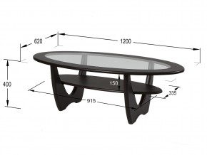 Стол журнальный Юпитер со стеклом СЖС-01 венге в Троицке - troick.mebel74.com | фото 2