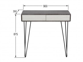 Стол-консоль Телфорд Серый бетон/белый бетон в Троицке - troick.mebel74.com | фото 2